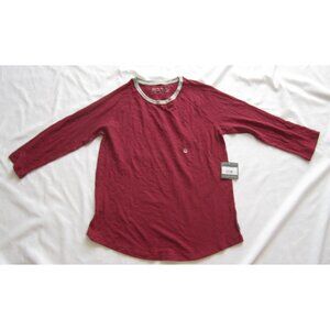 New W/ Tag Women's Eddie Bauer Crew Neck Long Sleeve Blouse Shirt Sz S (WB393)